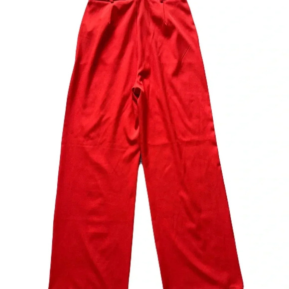 Women's Princess Polly Work Trousers Vibrant Red Orange Wide-Leg Pants Size 4 - Picture 2 of 5